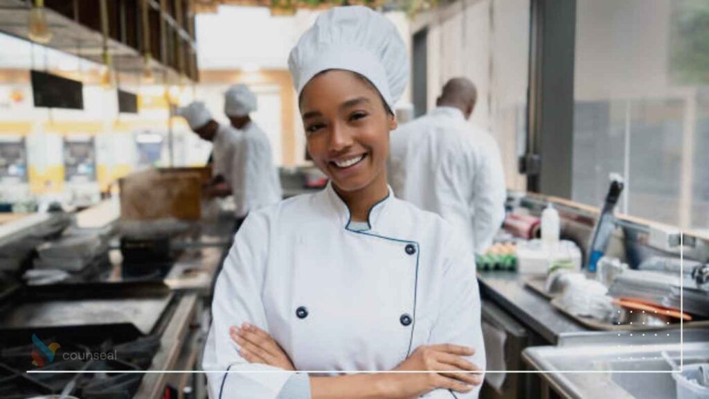 An image showing a chef fully geared in food safety gear