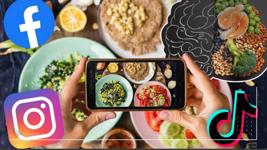 An image depicting food related social media platforms