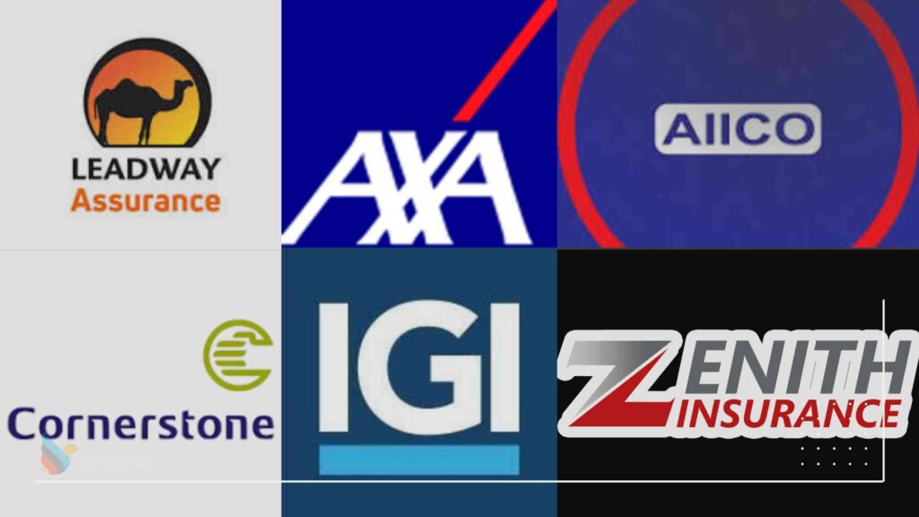An image of the logos of insurance companies