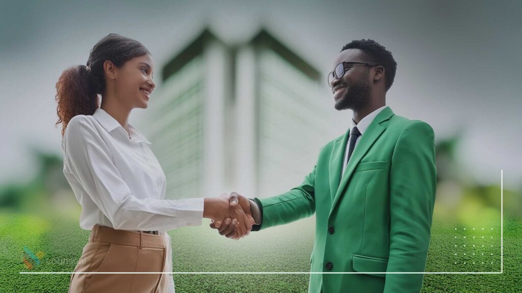 A handshake between a foreign investor and a Nigerian business expert, symbolising the value of local partnerships