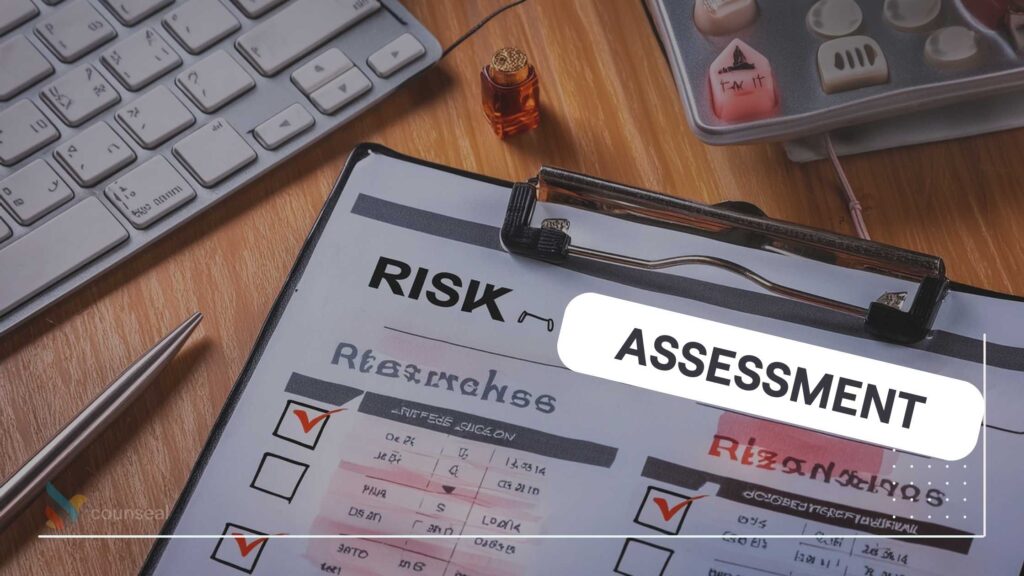 A risk assessment checklist, with various types of risks listed and checkboxes next to each one